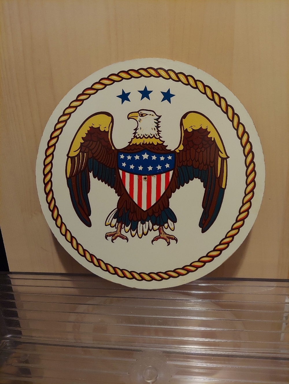 Small Round Hex Sign Style Eagle